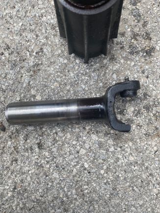 old slip yoke looks to have hit the ground and cracked off