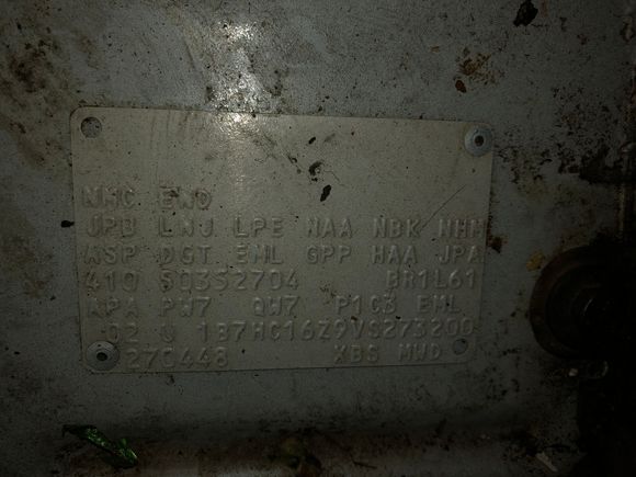 Tag under the passenger seat 