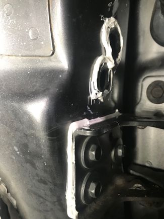 Door hinges and rubber plugs