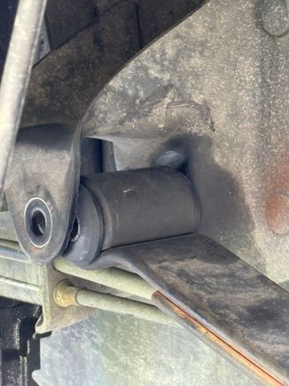 Before ratchet strap with rear shackle bolted in and passenger side leaf springs bolted in. 