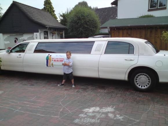 My Sons first School Day with grandfathers Job Limo