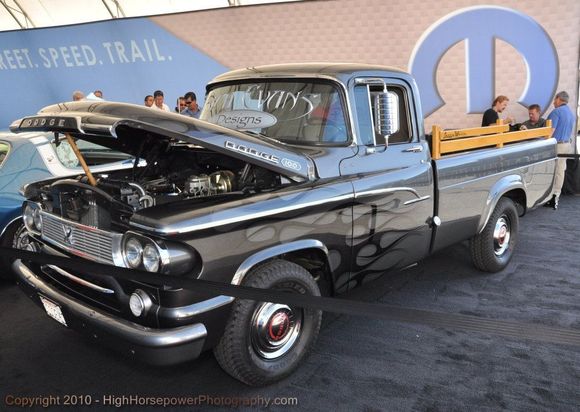 A privately owned vintage Dodge truck from the Mopar Midway