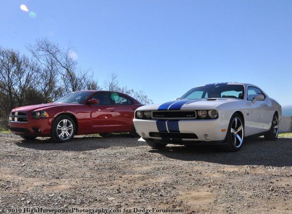 The 2011 Dodge Challenger SRT8 392 and the 2011 Dodge Charger R/T AWD