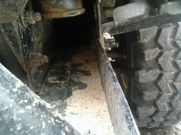 bolted threw the holes that hold the outer bumper bracket.