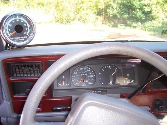 Interior shot, painted trim, super tach.