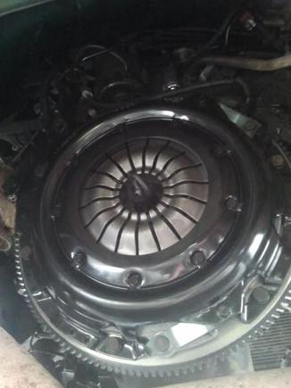 Clutch and pressure plate installed