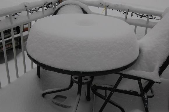 table in snow