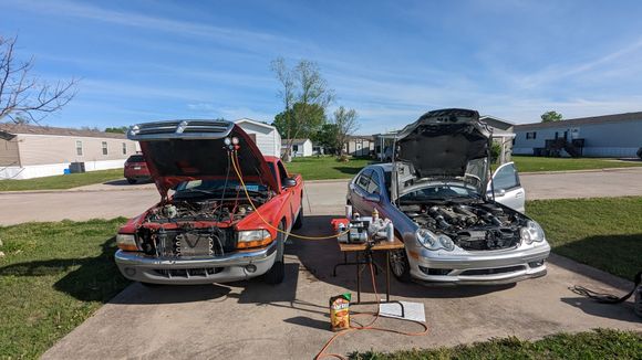 Pulled a vacuum on both vehicles