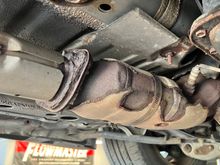 The stock exhaust was in pretty bad shape already. Both sides looked like this and I felt compelled to give this car the exhaust it deserves for now...
