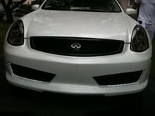 Black 350GT grill w/ Pearl White Infiniti Logo, Smoked Headlights, EXTREMELY Rare Front Bumper Kit Custom Made