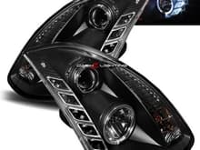 03-07 Infiniti G35 Halo LED Projector Headlights - Black