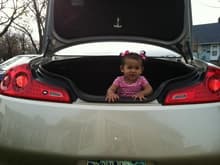 My daughter's helping me out with the trunk