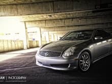 My 2006 Infiniti G35 Coupe in a downtown parking garage (Photo © Copyright Travis Ingram)