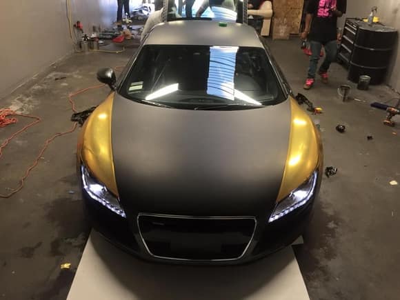 Audi R8 Gold Chrome//Black Roof Hood