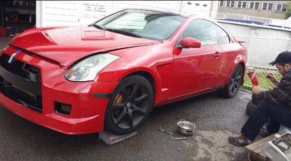 infiniti g35 , red , gtr body kit                        #g35#redcar#monbb#bodykit#gtrstyle#34#infiniti#car#passion#flash#sun#love2ride