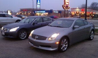 My 04 Coupe and my buddies 08 G35s