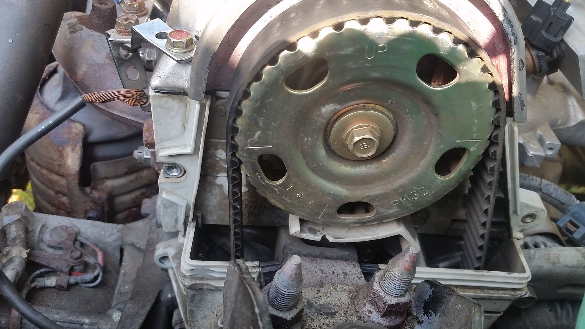 Jumped clearance timing belt