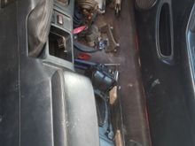 Fitting of the prelude center console. Looks great just needs to be trim a little to fit and need to relocat the hand brake. The best part is there's enough space for double din and space for some turbo guages