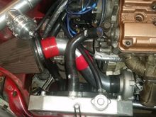I was able to straighten out the raditor because of the new compressor housing and use old 3in piping and v stack from my old na b20v. New couplers and filter and itll be ready to rock.