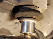 Ouch! Lower ball joint sleeve instead of ball joint was pressed out of lower control arm!