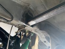 Working on mocking up so I can weld this bar across which will be a mounting point for the rear diff. 