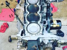 Spent the day putting this thing back together. Set up is 75.5mm vitara pistons on a set of fj rods head will go on tomorrow