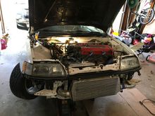 My first look at her with the bumper off. Might roll like this and see how cool she runs. 