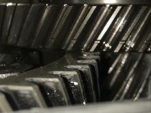 Clearance between 1st gear and the diff. ring gear. 