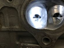 Rough cut on the exhaust ports. Waiting on a bunch of small flapper wheels for clean up. 