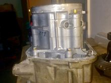 The clutch pack, which is removed here, sits on top of the piston housing.