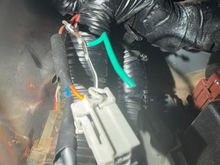 Wires connecting to the actual connector are black with white trace and orange