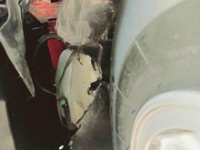 Inner fender zip tied while waiting on another