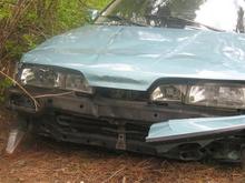 after hitting the deer. The hood flew back and saved the windsheild lol