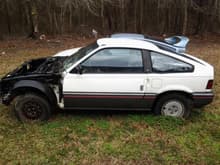 87 CRX being scrapped