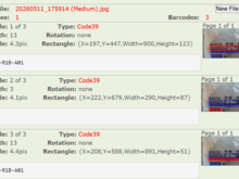 Bar code = part number