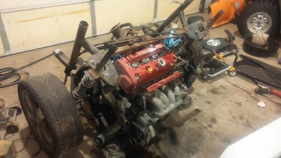 enitre drivetrain and subframe ready to be welded into the integra.  adter i clean it up of course