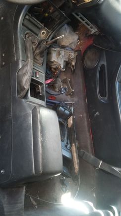 Fitting of the prelude center console. Looks great just needs to be trim a little to fit and need to relocat the hand brake. The best part is there's enough space for double din and space for some turbo guages