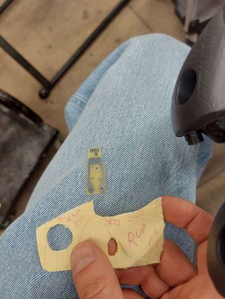 I designed a template out of tape, that can be used reversibly to cut a hole in the door handles of the door panels.  This will allow me to mount an LED which shoots down in the handle.  I want it to perfectly placed the same on all 4 doors.  This is why I did it this way.