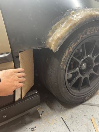 Ugly fiberglass and started to build a vent behind the tire 