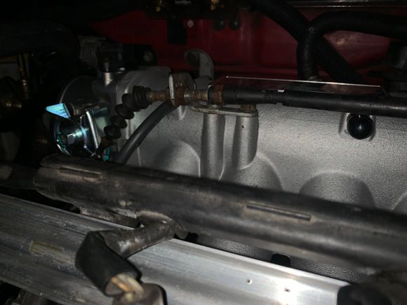 Look at that throttle cable bracket