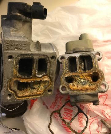 Salvaged TB & IACV before cleaning