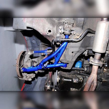 They reduce weight 11lbs per set. Racehard rubber bushings.
