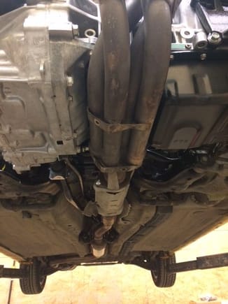 ok, something I did not keep OEM USDM is the header, cat, and midpipe. the header and cat were discontinued and I had a spare JDM set so decided to use it instead, went to see my friend at JDM Source for a mid pipe, and then a brand new OEM Muffler... ofcourse all gaskets and hardware were replaced.