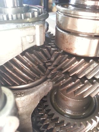 The trans I picked up has the gears lined up pretty flush with eachother.