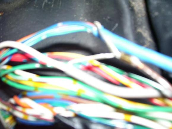 ecu close up outside wires onto brown back out to engine bay