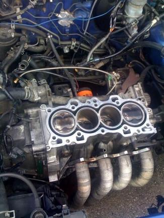this is my block im pulling out. putting in a b18a1. ls/vtec!
