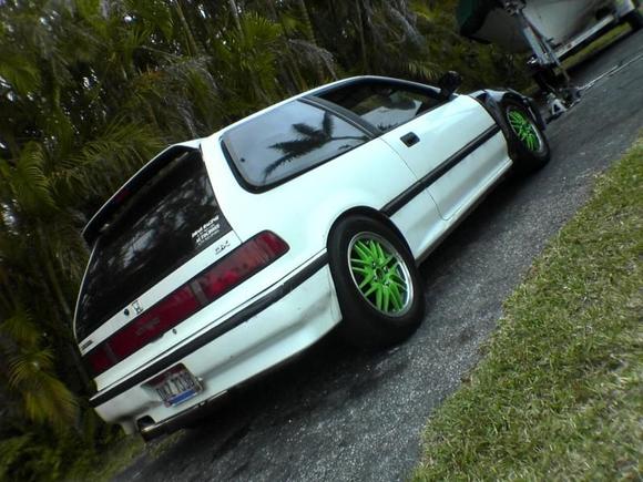 tryin out the green wheels