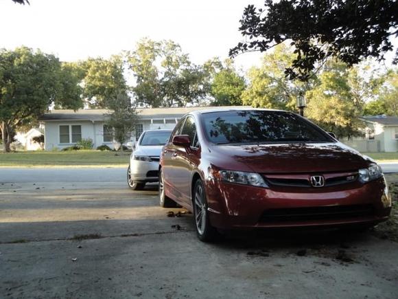 Mine and my friend's Si's. His is an 07 sedan