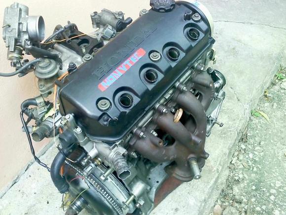 zc head p2a
d15b pm3 pistons
d15b block
4-2-1 zc header 
d13b single carb intake (temporary)
zc torque converter clutch