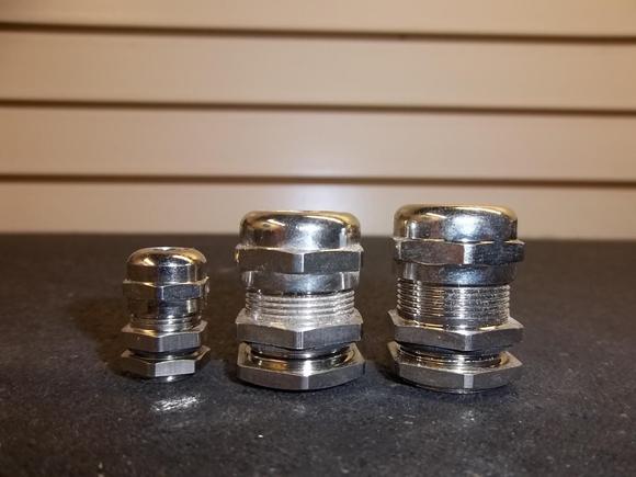 Stainless steel, sealed wire glands.